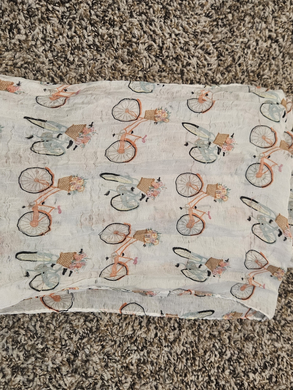 Men's Summer Casual Shorts in White with Bicycle Print